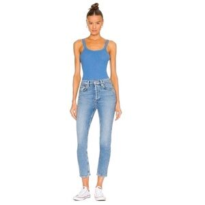 RE/DONE Originals 90s High Rise Ankle Crop in bright faded blue Sz 26